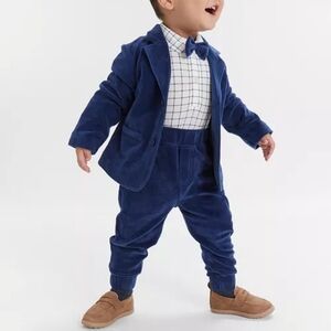 First Impressions Baby Boys Velour Blazer & Pants Set